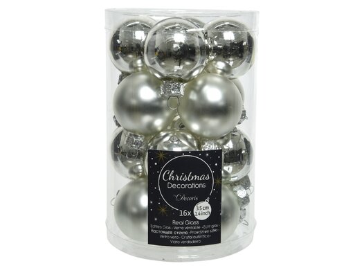 Kerstballen glas Zilver