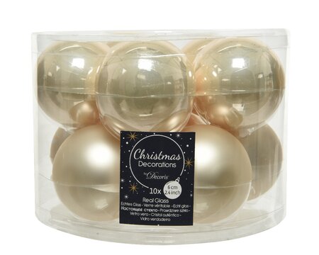 Kerstballen glas Parel