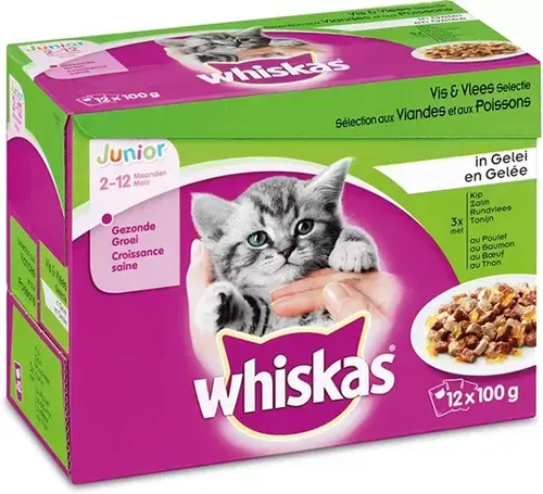 Whiskas MP Junior Vis/Vlees in Gelei 12 pack