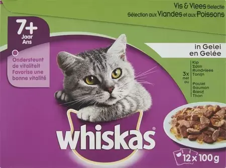 Whiskas MP Senior Vis/Vlees in Gelei 12 pack